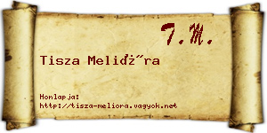 Tisza Melióra névjegykártya